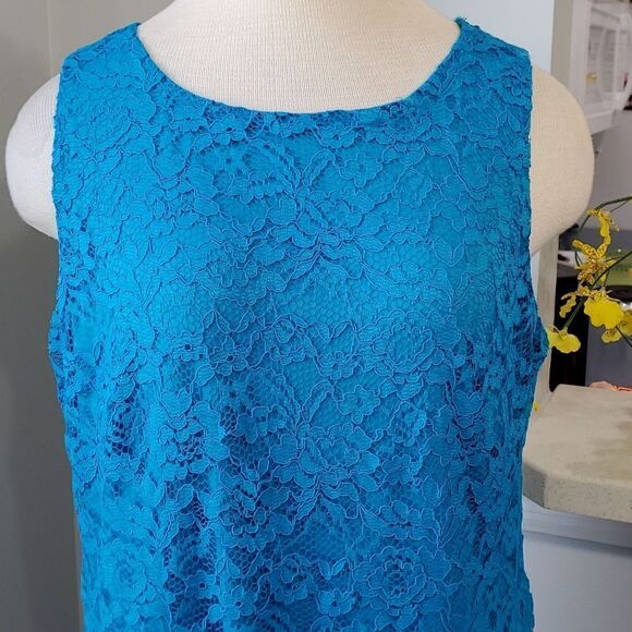 NWT,‎ blue lace dress. Sleevless size 15. By American Living. Great Easte… - Picture 2 of 9